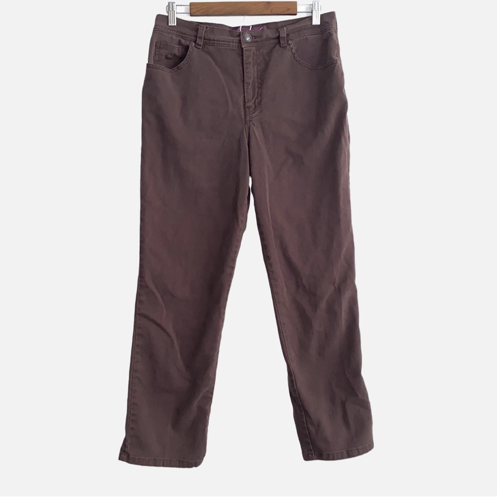 Casual Brown Straight Leg Cotton Short Jean Pants WOMEN’S SIZE 12